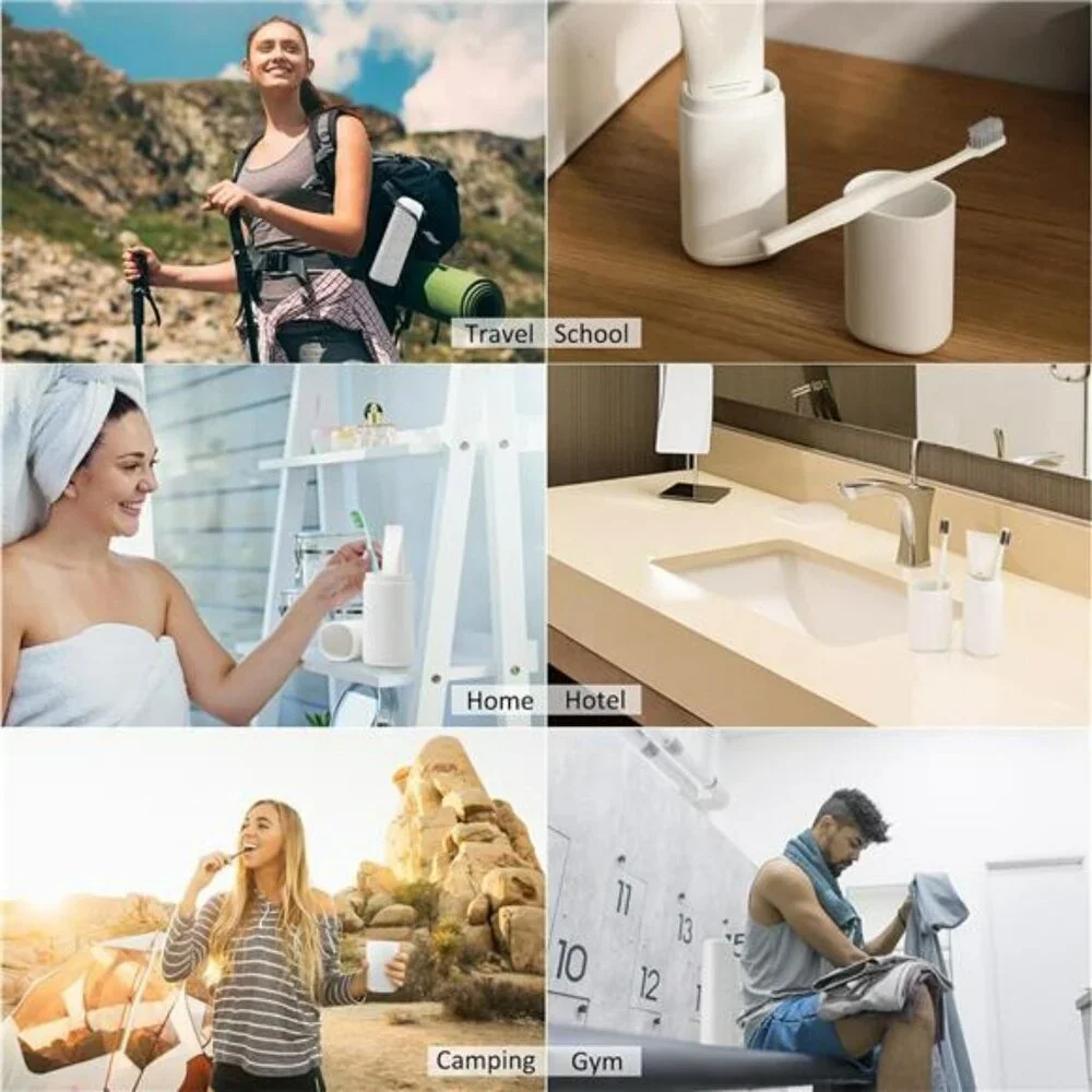Travel toothbrush case with toothpaste holder and mouthwash cup oral care box